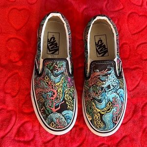 Vans Shoes Womens 6 Underwater Coral Slip On Vintage